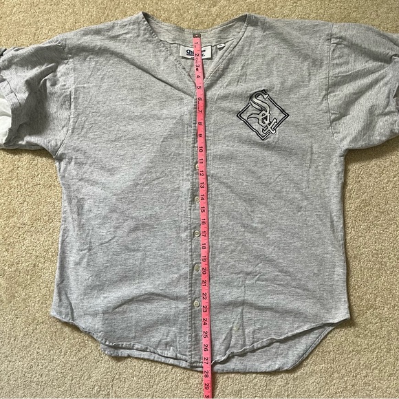 VINTAGE Chicago White Sox Shirt Mens Extra Large Gray White Chalk Line USA Made - Picture 6 of 11